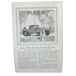 Vintage 1927 Nash Instantly Catches the Eye Ad Advertisement